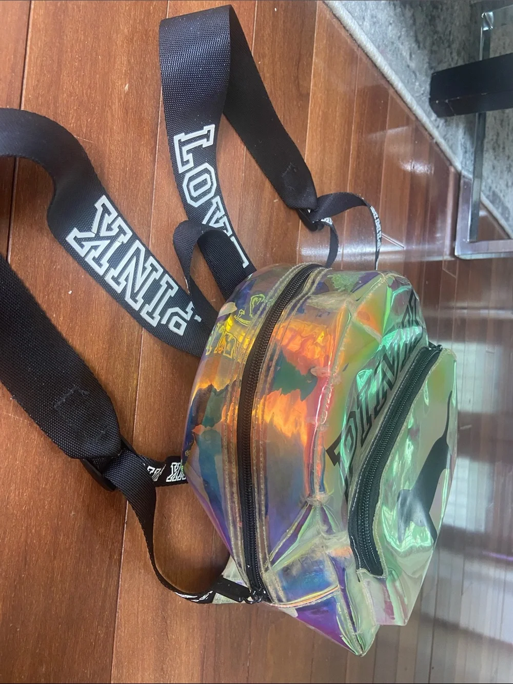 Vs pink mini backpack : Shimmer clear transparent